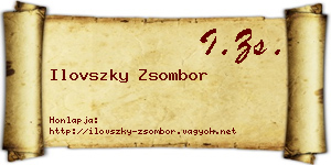 Ilovszky Zsombor névjegykártya